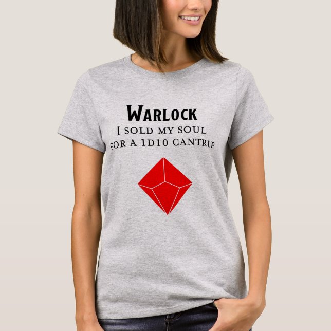 Dungeons and Dragons Funny Warlock T Shirt (Front)