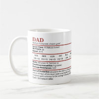 Dungeons & Dragons Dad Stat Block Mug