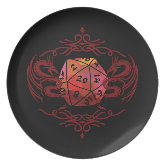 Dungeons Dragons Dice - Red Plate (Front)