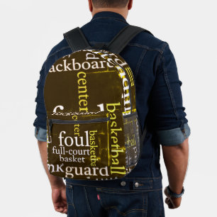 Dunk into Fashion: Basketball Accessory Printed  Printed Backpack