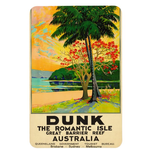 Dunk Island Queensland Australia Travel Poster Magnet (Vertical)