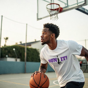 Dunk it   Basketball Phrase with Purple Typography T-Shirt