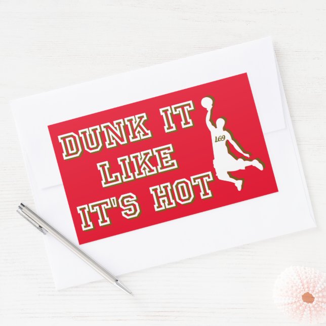 DUNK IT LIKE IT'S HOT funny basketball             Rectangular Sticker (Envelope)