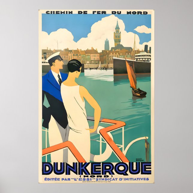 Dunkerque Chemin de Fer du Nord Poster Retro (Front)