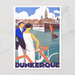 Dunkerque France vintage travel Postcard