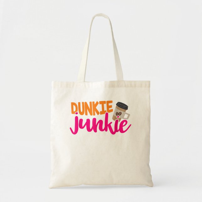Dunkie Junkie - Funny Coffee Lover Saying  Tote Bag (Front)