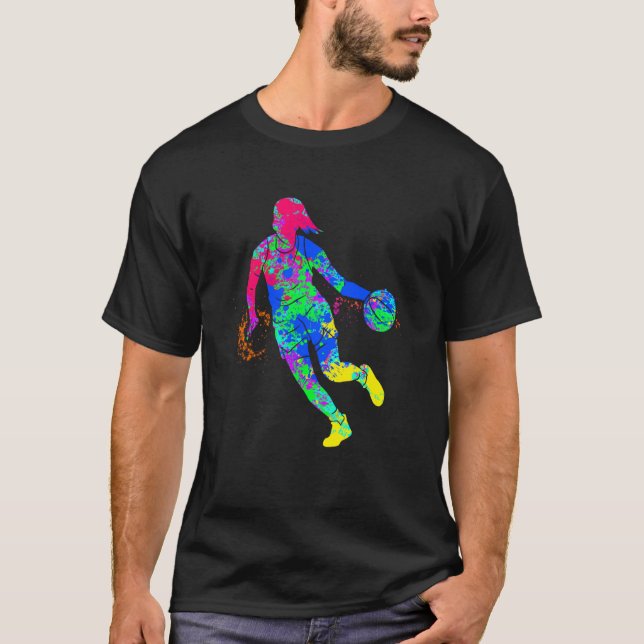 Dunking basketball player basket basketball player T-Shirt (Front)