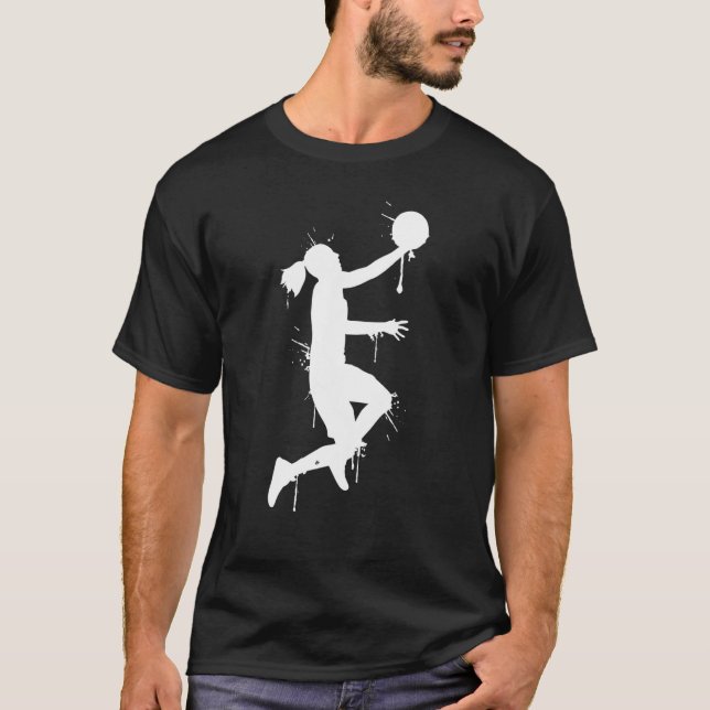 dunking basketball player team basketball player T-Shirt (Front)