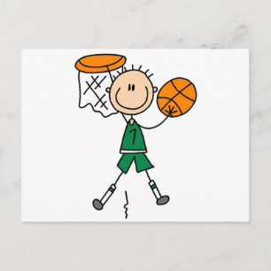 Dunking Boys Basketball Tshirts and Gifts Postcard