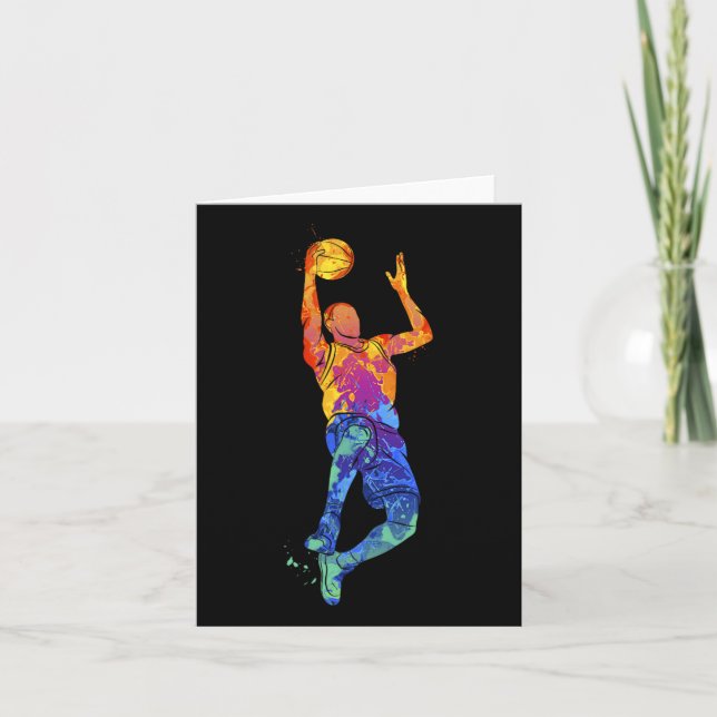 Dunking Bysketbyll Player Bysketbyll Graphic  Card (Front)