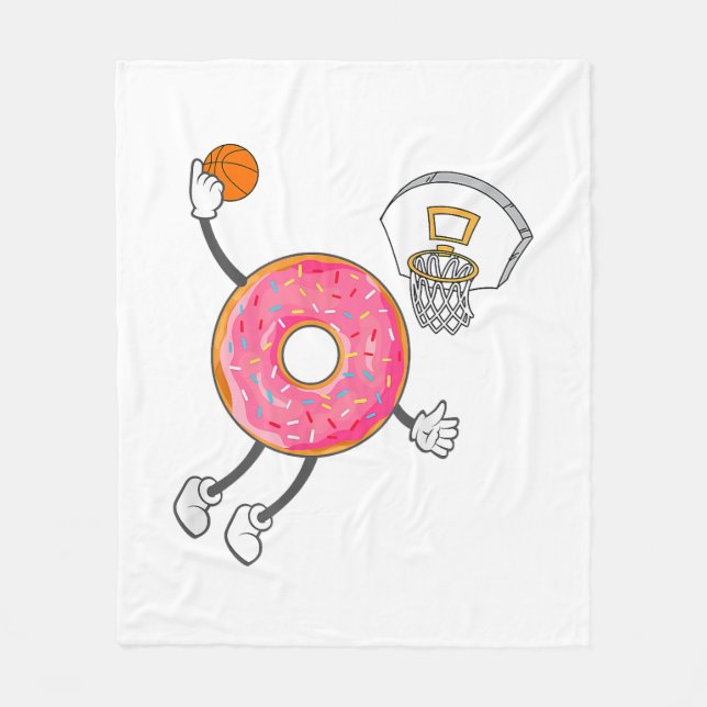 Dunking Doughnut Hole Food Champ Fleece Blanket (Front)
