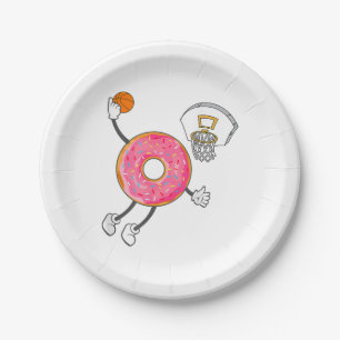 Dunking Doughnut Hole Food Champ Paper Plate