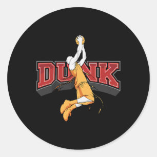 Dunking Dunk Basketball Classic Round Sticker