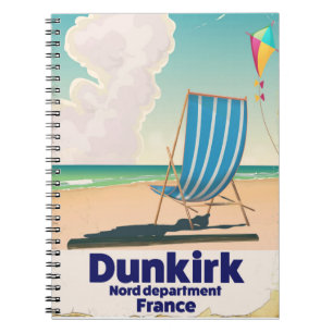Dunkirk Beach travel poster Spiral Notebook
