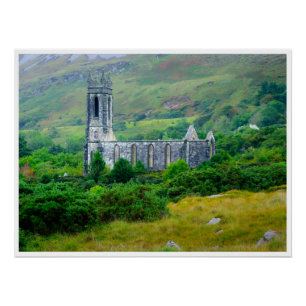 Dunlewey Church in the Irish Countryside Poster