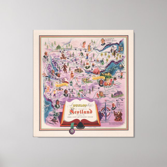 Dunlop Map of Central Scotland Canvas Print (Front)