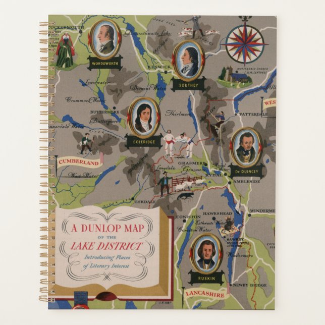Dunlop Map of Lake District, England Planner (Front)