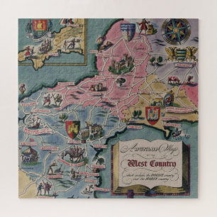 Dunlop Map of the West Country, England Jigsaw Puzzle