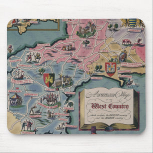 Dunlop Map of the West Country, England Mouse Pad