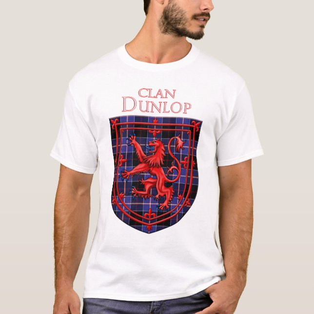 Dunlop Tartan Scottish Plaid Lion Rampant T-Shirt (Front)