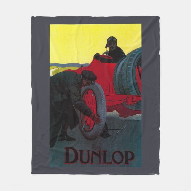 Dunlop Vintage PosterEurope Fleece Blanket (Front)