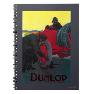 Dunlop Vintage PosterEurope Spiral Notebook
