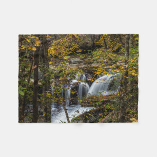 Dunloup Creek Falls   West Virginia Fleece Blanket