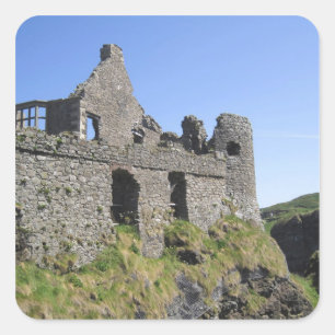 Dunluce Castle near Bushmills and Portrush, 3 Square Sticker
