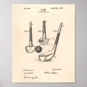 Dunn Golf Club 1900 Patent Art - Old Peper Poster