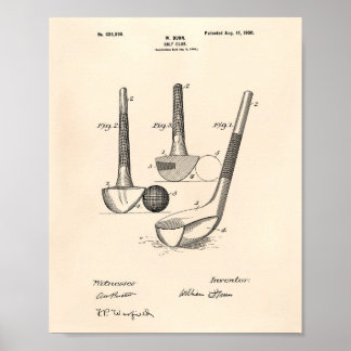 Dunn Golf Club 1900 Patent Art - Old Peper Poster