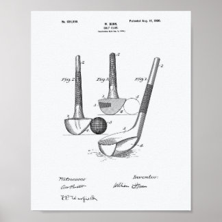 Dunn Golf Club 1900 Patent Art - White Paper Poster