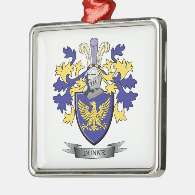 Dunne Coat of Arms Metal Tree Decoration (Left)