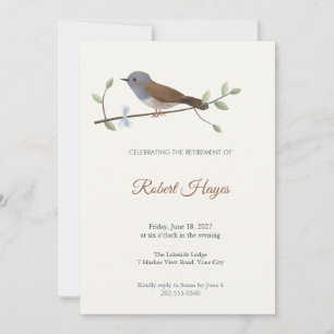 Dunnock Songbird Retirement Party Invitation