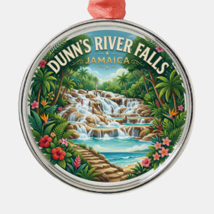 Dunn's River Falls Jamaica Metal Tree Decoration