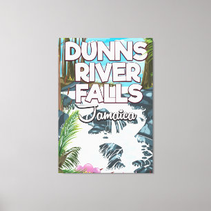 Dunn's River Falls Jamaica travel poster Canvas Print