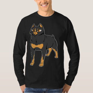 Dunny Rottweiler Dog And Cat Fusion T-Shirt