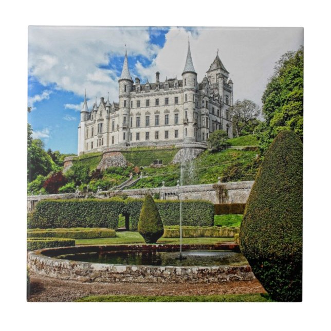 Dunrobin castle architecture photo tile (Front)