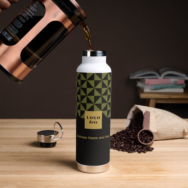 Duo black & olive - Business Logo Water Bottle (Coffee)