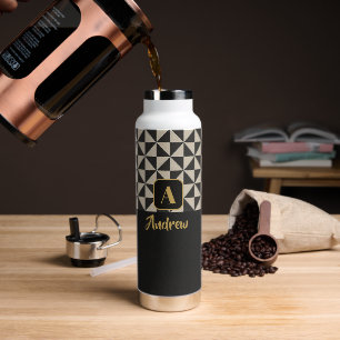 Duo Black & Stone Grey Custom Names Water Bottle