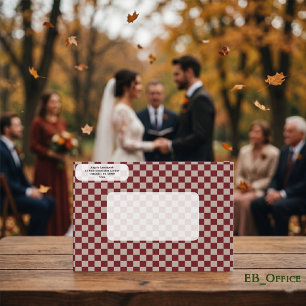 Duo Brown & Taupe Chequerboard  Self Addressed Envelope
