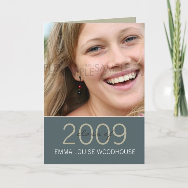 "Duo" Cadet Blue Graduation Invitation (Front)