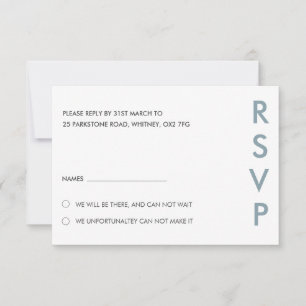 Duo Colour Minimal ﻿Modern Wedding RSVP Card