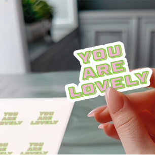 Duo coloured typography-You are lovely mantra