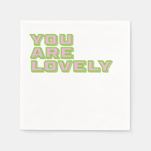 Duo coloured typography-You are lovely mantra Napkin