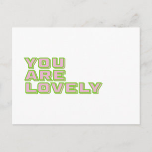 Duo coloured typography-You are lovely mantra Postcard