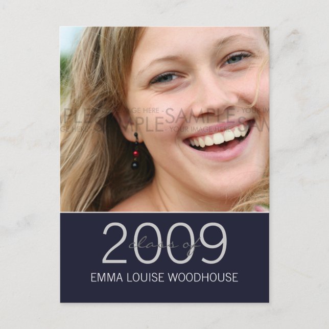 "Duo" Midnight Blue Graduation Invitation (Front)