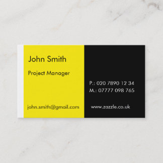 Duo - Yellow & Black (2" x 3.5") Business Card