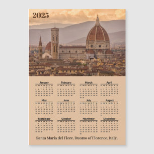 Duomo Florence Italy 2025 Calendar Magnetic Card
