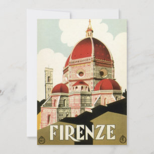 Duomo in Firenze Florence Italy Vintage Travel Art Invitation