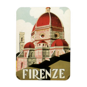 Duomo in Firenze Florence Italy Vintage Travel Art Magnet